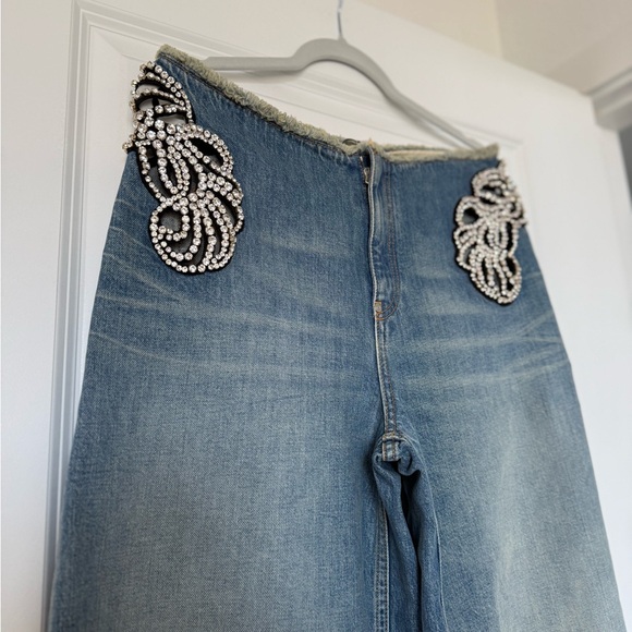Like new Stella McCartney Diamanté Swirl Mid-Rise Wide Leg Jeans $2,600 29 - Picture 8 of 10